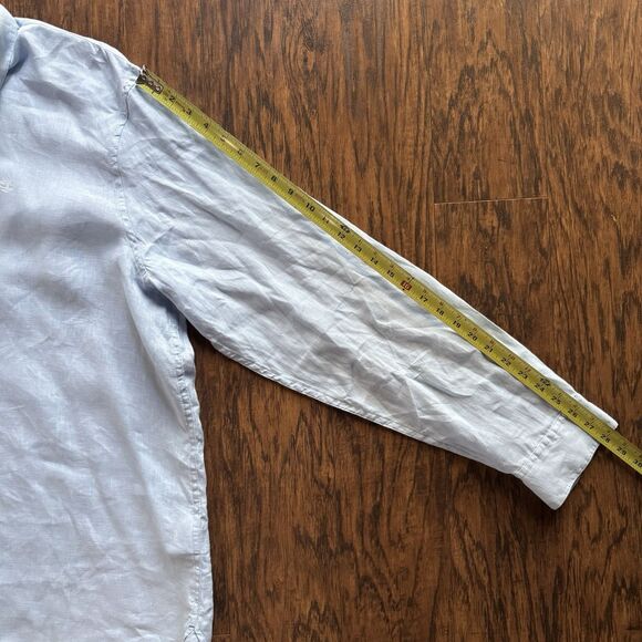 Timberland Long Sleeve Button Down Shirt Mens Size 3XL Light Blue 100% Linen - Picture 7 of 11